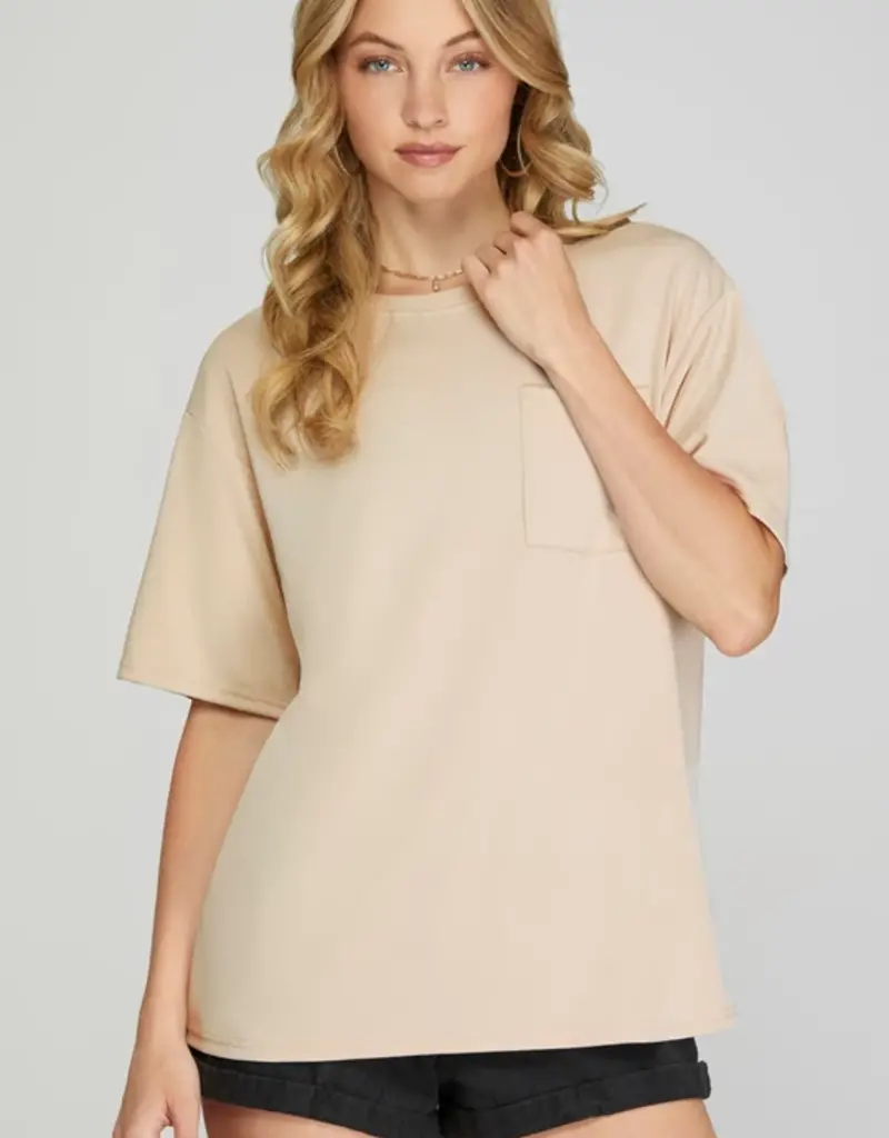 509 Broadway Short Sleeve Round Neck Knit Top