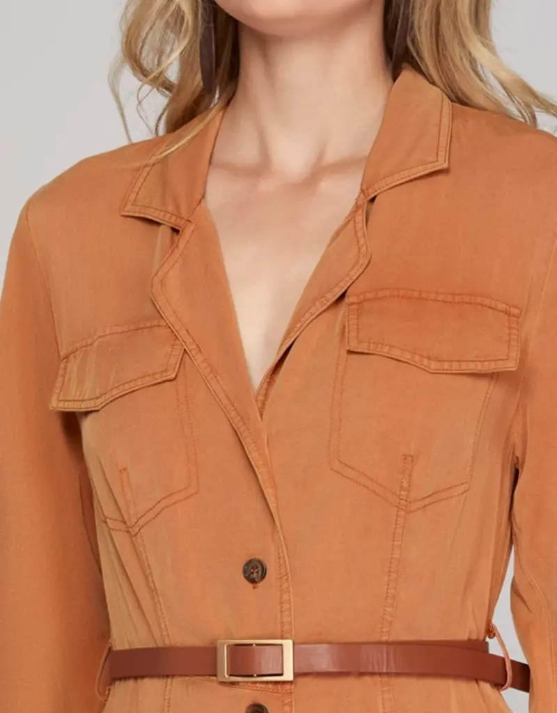 509 Broadway LS Button Down Pocket Dress