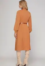 509 Broadway LS Button Down Pocket Dress