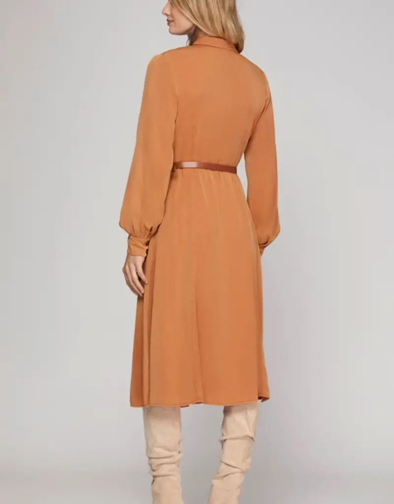 509 Broadway LS Button Down Pocket Dress