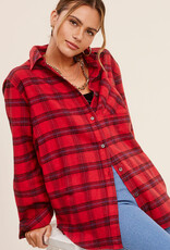 509 Broadway Loose Fit Button Down Plaid Shirt