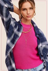 509 Broadway Loose Fit Button Down Cut Edge Plaid