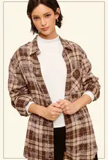 509 Broadway Acid Wash Button Down Plaid