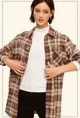 509 Broadway Acid Wash Button Down Plaid