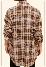 509 Broadway Acid Wash Button Down Plaid