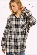 509 Broadway Acid Wash Button Down Plaid