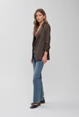 509 Broadway Plaid Ruched Sleeve Blazer