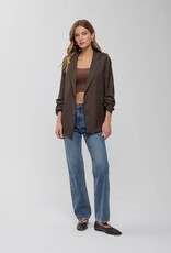 509 Broadway Plaid Ruched Sleeve Blazer