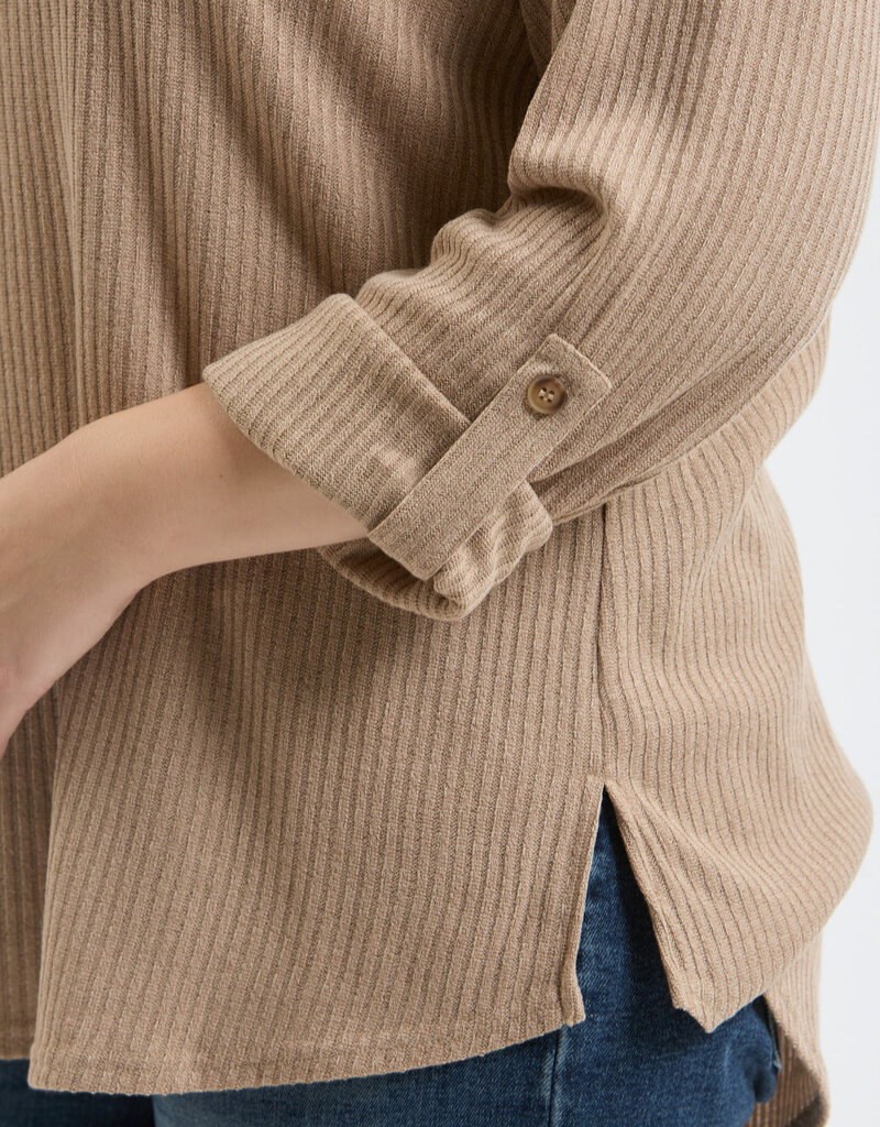 509 Broadway Plus 3/4 Tab Sleeve Henley Top