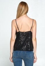 509 Broadway Sequin V-Neck Tank Top