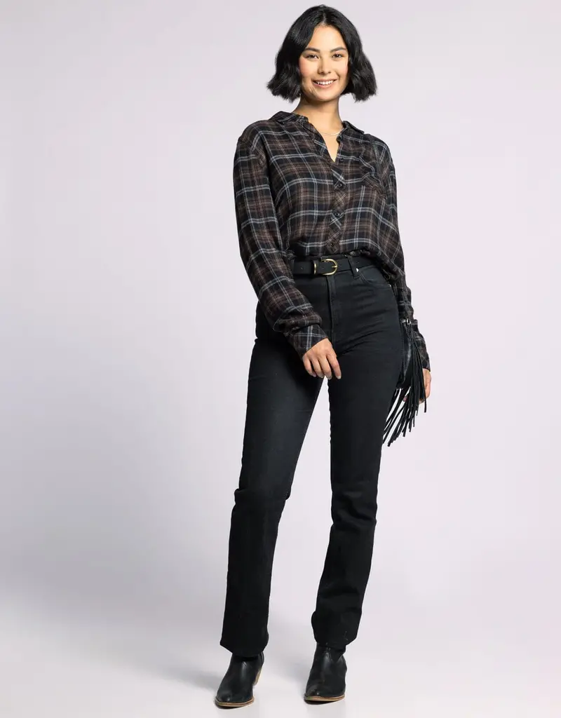 509 Broadway Orion Plaid Top