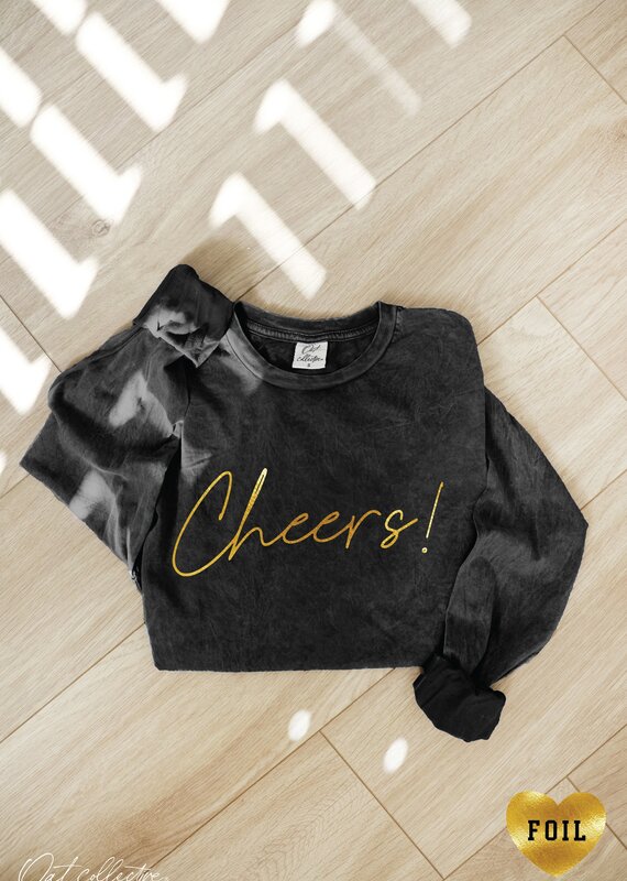 509 Broadway Cheers Foil L/S Graphic Tee