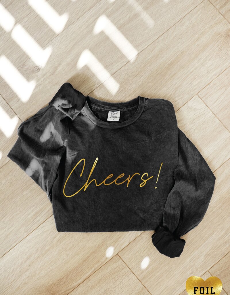 509 Broadway Cheers Foil L/S Graphic Tee