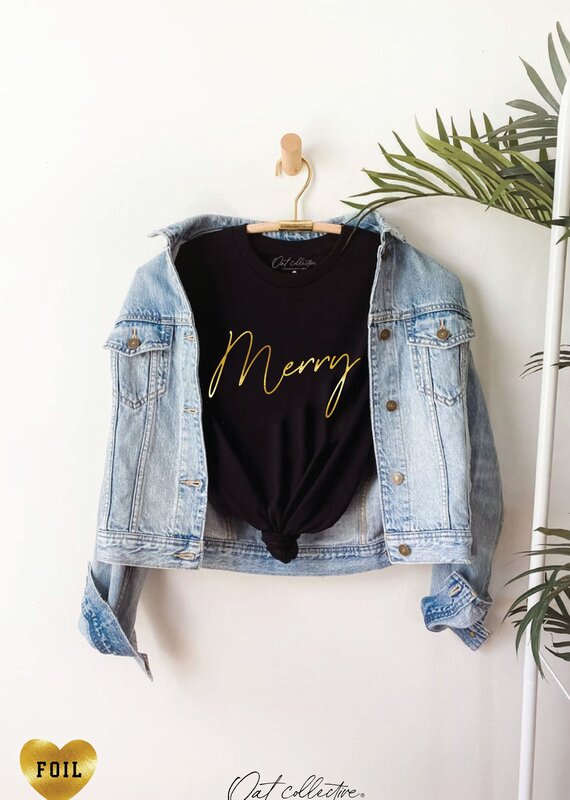 509 Broadway Merry Foil Graphic Tee