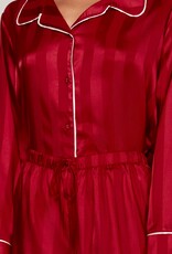 509 Broadway Satin Stripe LS Shorts Pajama Set