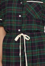 509 Broadway Woven Plaid SS Long Pant Pajama