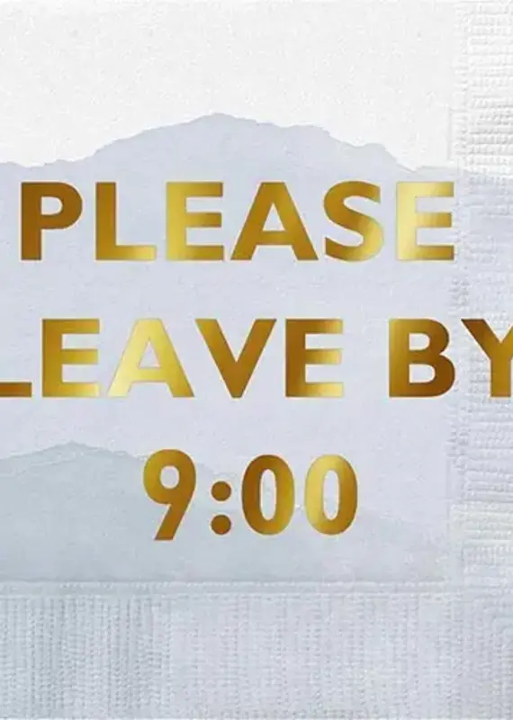 509 Broadway Foil Beverage Napkin-Please Leave