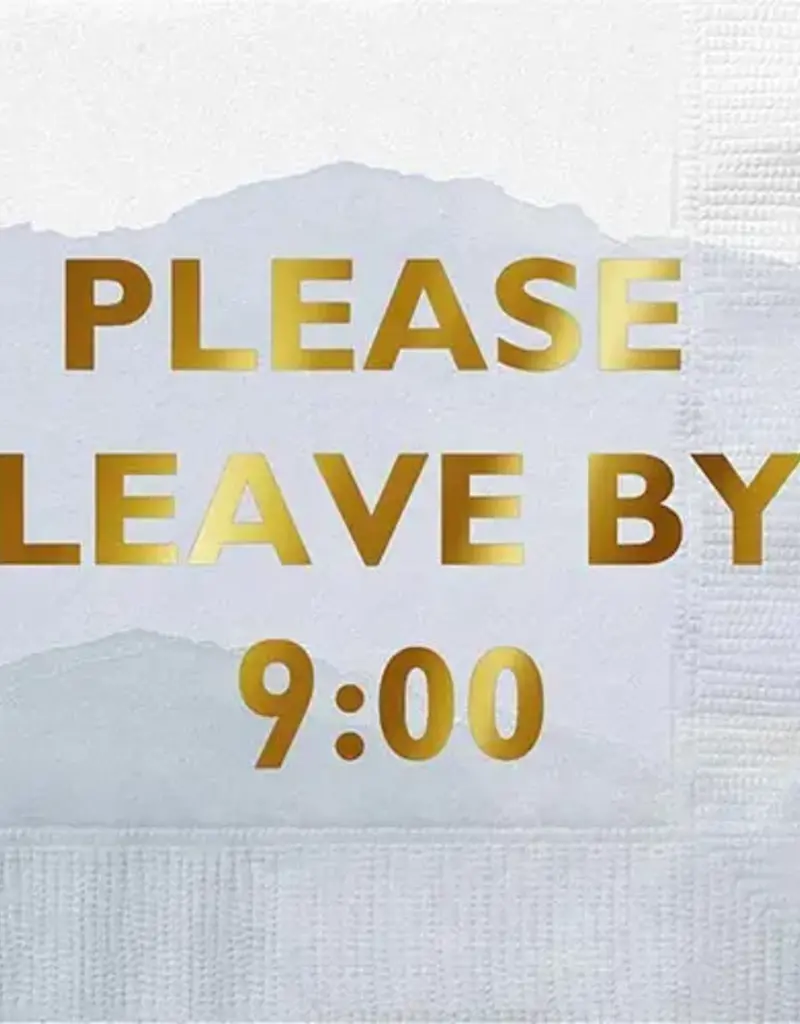 509 Broadway Foil Beverage Napkin-Please Leave