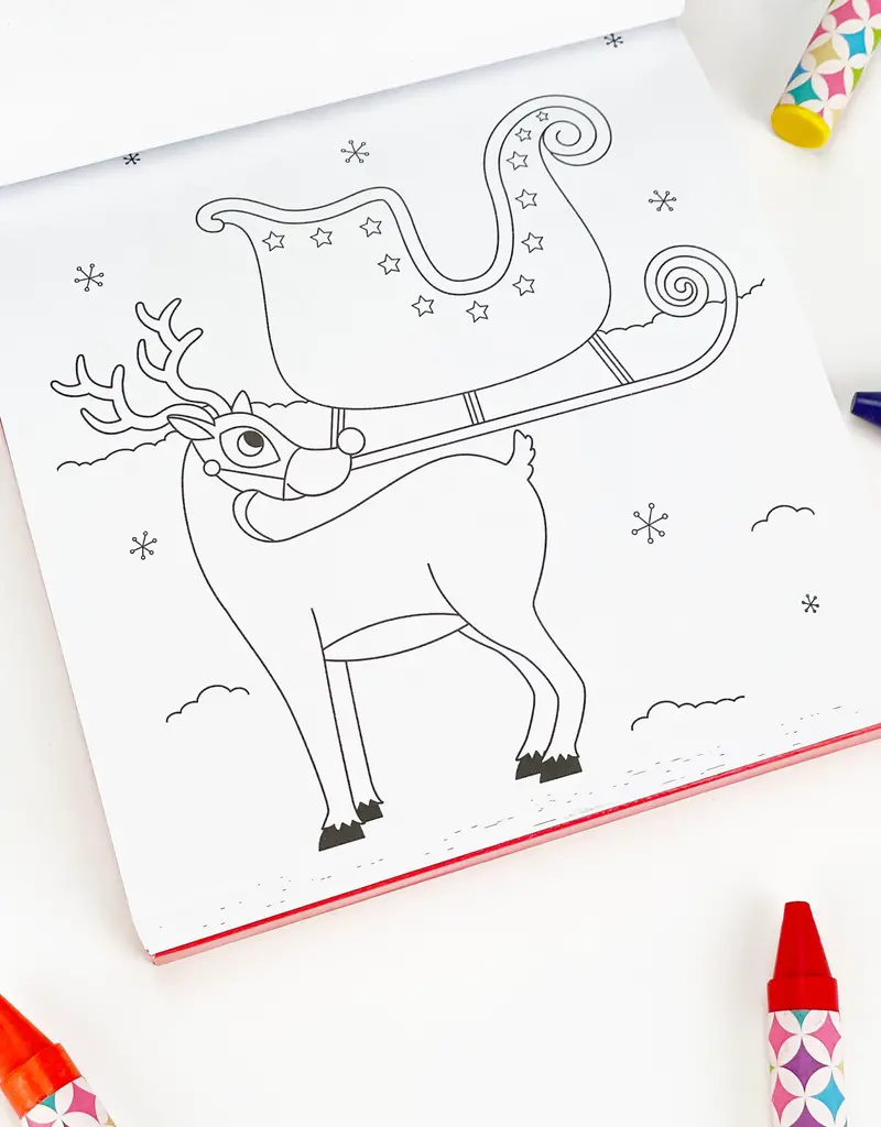509 Broadway Merry Christmas Coloring Book with Crayons Set