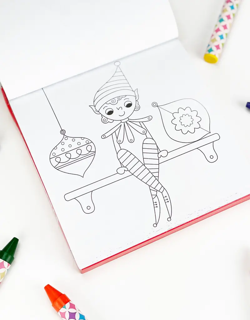 509 Broadway Merry Christmas Coloring Book with Crayons Set