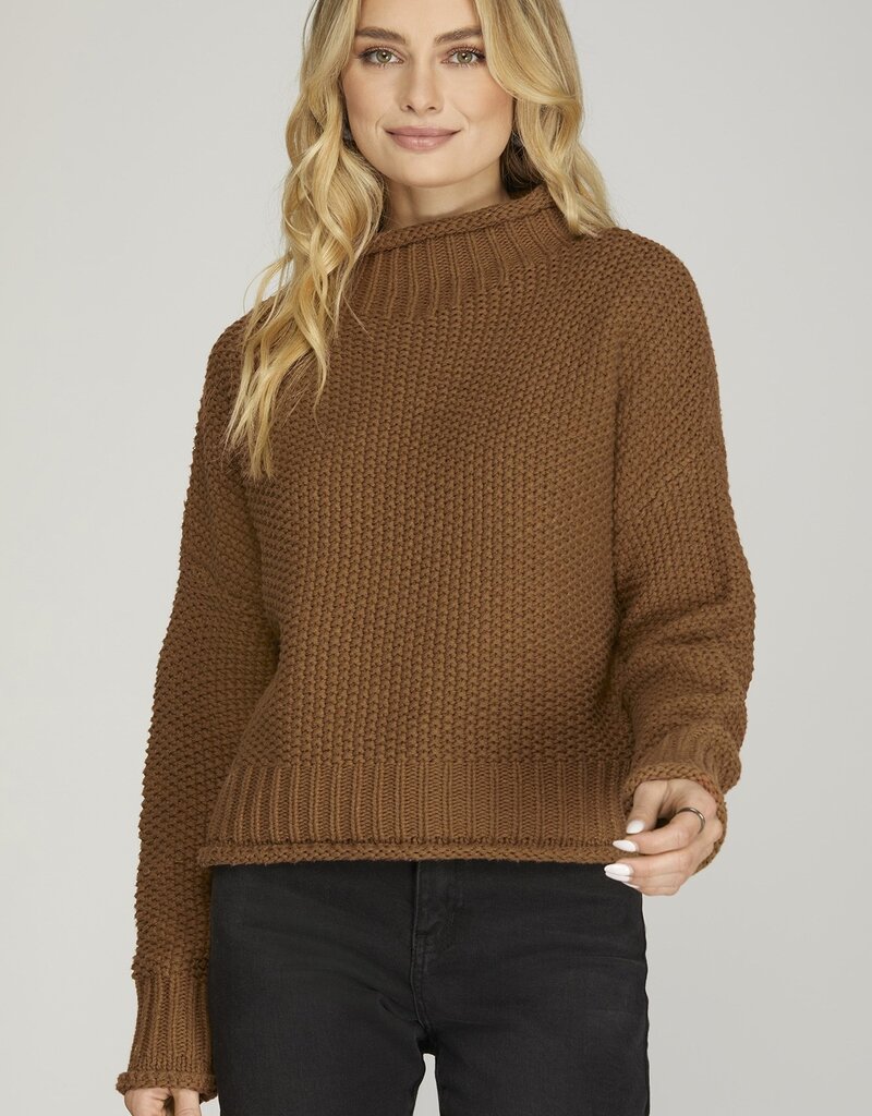 509 Broadway Turtle Neck Basic Sweater