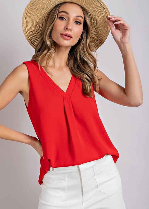 509 Broadway V-Neck Sleeveless Tank Top