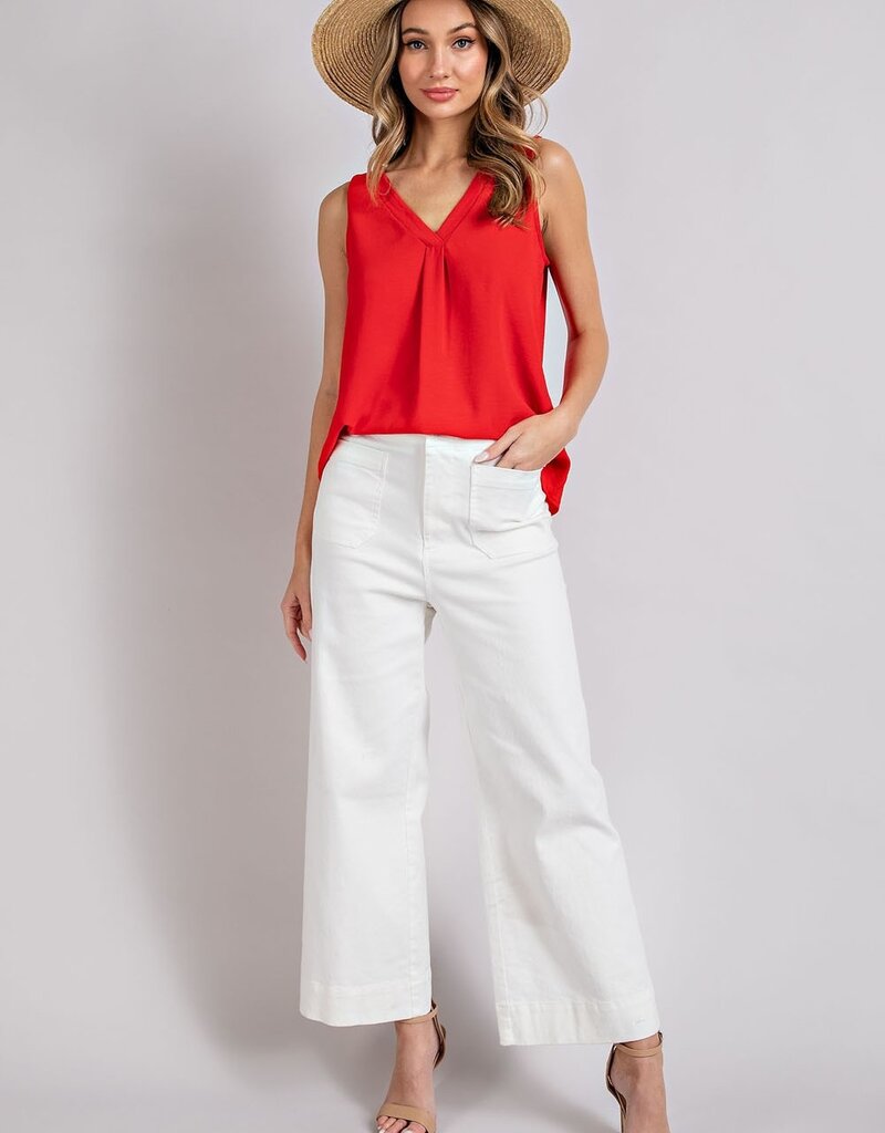 509 Broadway V-Neck Sleeveless Tank Top