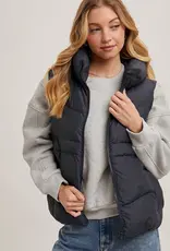 509 Broadway Zipper Down Puffer Hooded Vest