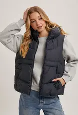 509 Broadway Zipper Down Puffer Hooded Vest