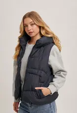 509 Broadway Zipper Down Puffer Hooded Vest