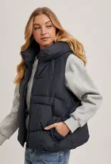 509 Broadway Zipper Down Puffer Hooded Vest
