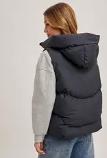 509 Broadway Zipper Down Puffer Hooded Vest