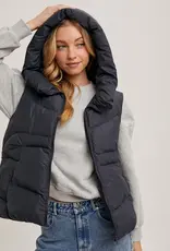 509 Broadway Zipper Down Puffer Hooded Vest