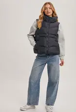 509 Broadway Zipper Down Puffer Hooded Vest