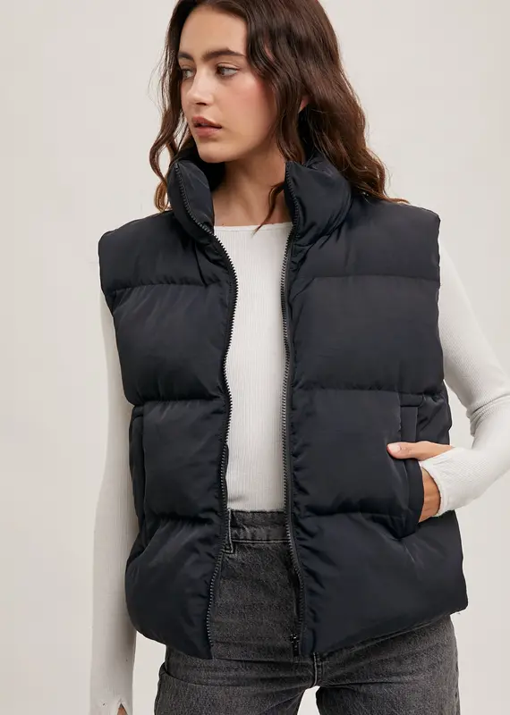 509 Broadway Zipper Front Puffer Vest
