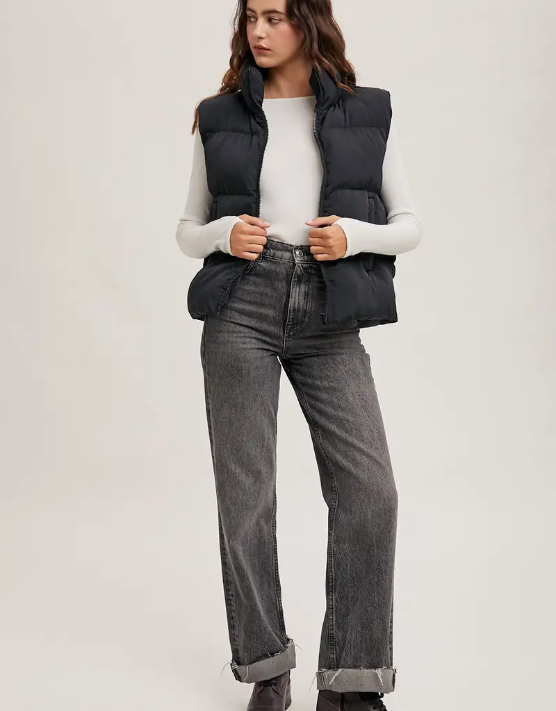 509 Broadway Zipper Front Puffer Vest