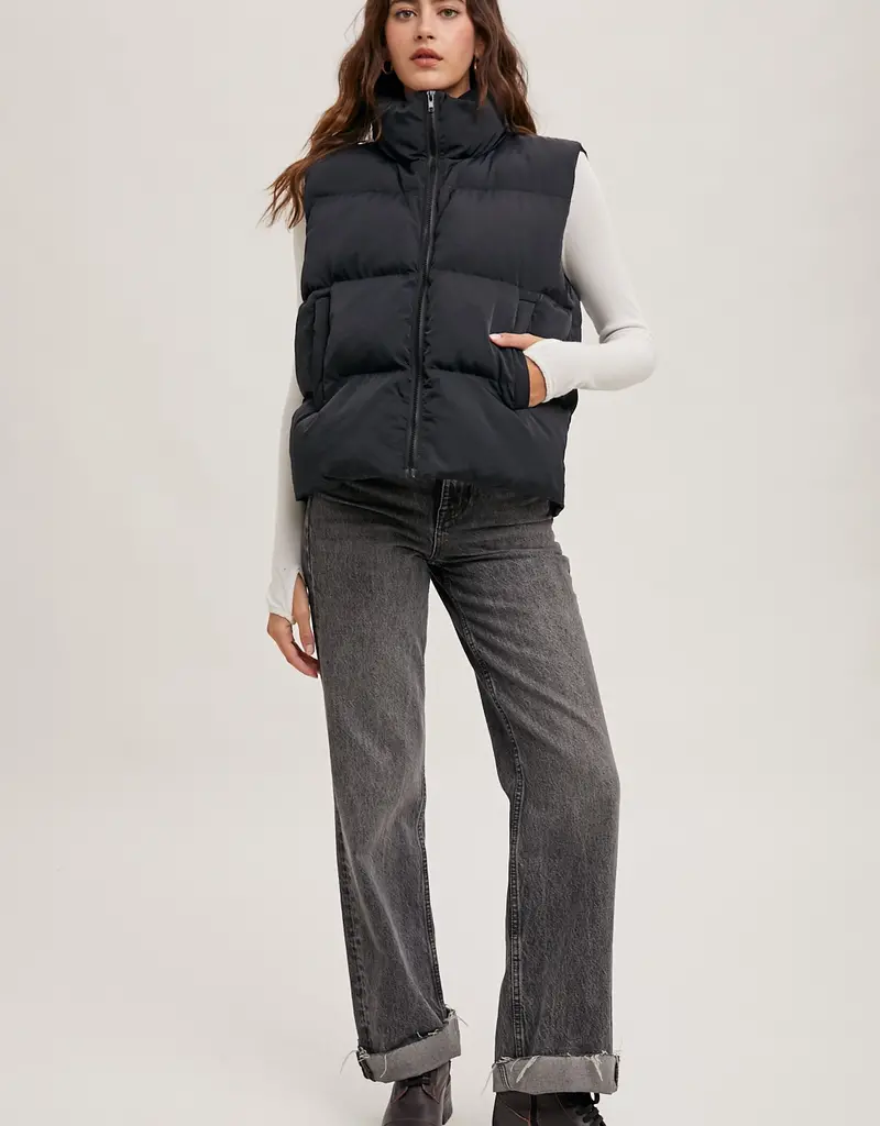 509 Broadway Zipper Front Puffer Vest