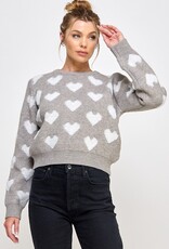 509 Broadway Raised Heart Long Sleeve Pullover