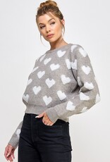 509 Broadway Raised Heart Long Sleeve Pullover
