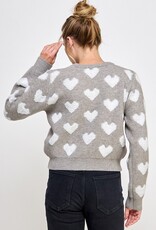 509 Broadway Raised Heart Long Sleeve Pullover