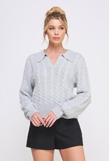 509 Broadway Soft Cable Knit Pullover Sweater