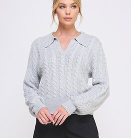 509 Broadway Soft Cable Knit Pullover Sweater