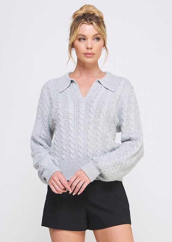 509 Broadway Soft Cable Knit Pullover Sweater