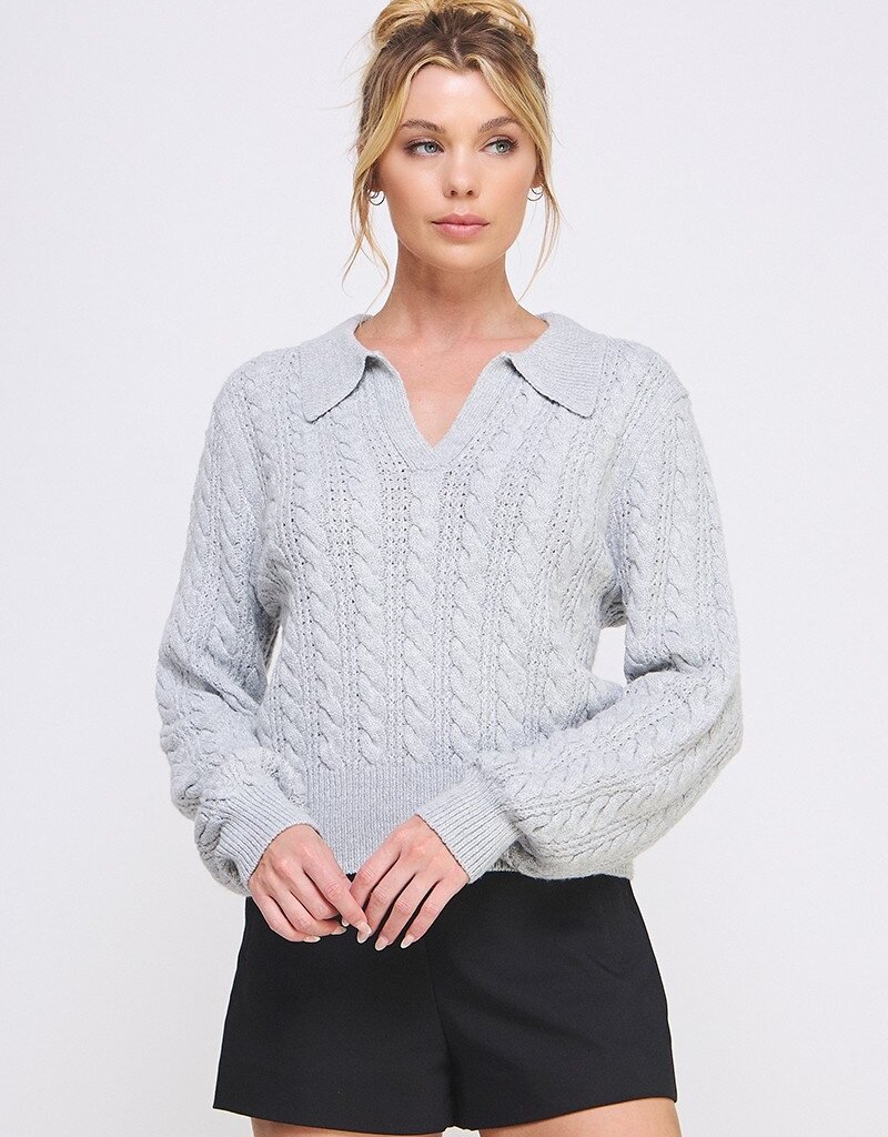 509 Broadway Soft Cable Knit Pullover Sweater