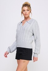 509 Broadway Soft Cable Knit Pullover Sweater
