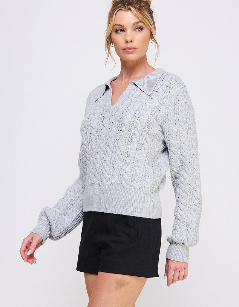 509 Broadway Soft Cable Knit Pullover Sweater