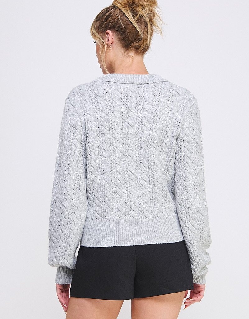 509 Broadway Soft Cable Knit Pullover Sweater