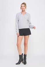 509 Broadway Soft Cable Knit Pullover Sweater