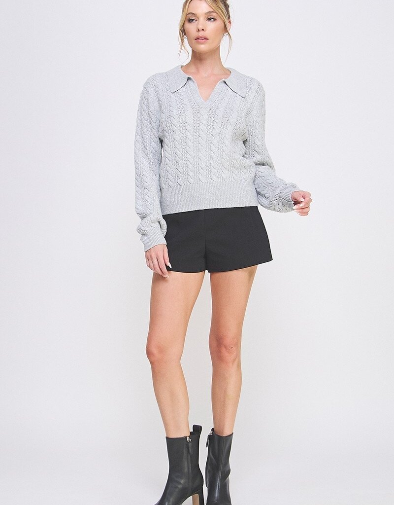 509 Broadway Soft Cable Knit Pullover Sweater