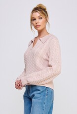 509 Broadway Soft Cable Knit Pullover Sweater